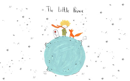 The Little Prince Wallpaper for Kidsroom, İllustration Wallpaper Nursery , Children's Tale Wallpaper , Fun Baby Wallpaper, Art Kid Wallpaper