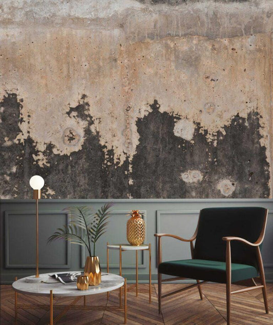 Abstract Vintage Art Wallpaper, Antiquing Effect Wallpaper, Dark Wallpaper, Modern Mural, Gray Peel and Stick Wallpaper, Cool Wall Design