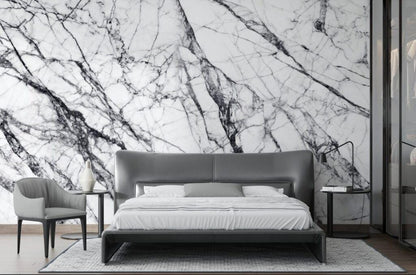 Black and White Marble Patterned Wallpaper, Design Abstract Peel and Stick Wallpaper, Modern Natural Looking Marble Wallpaper, 3D Mural