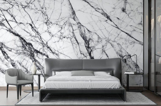 Black and White Marble Patterned Wallpaper, Design Abstract Peel and Stick Wallpaper, Modern Natural Looking Marble Wallpaper, 3D Mural