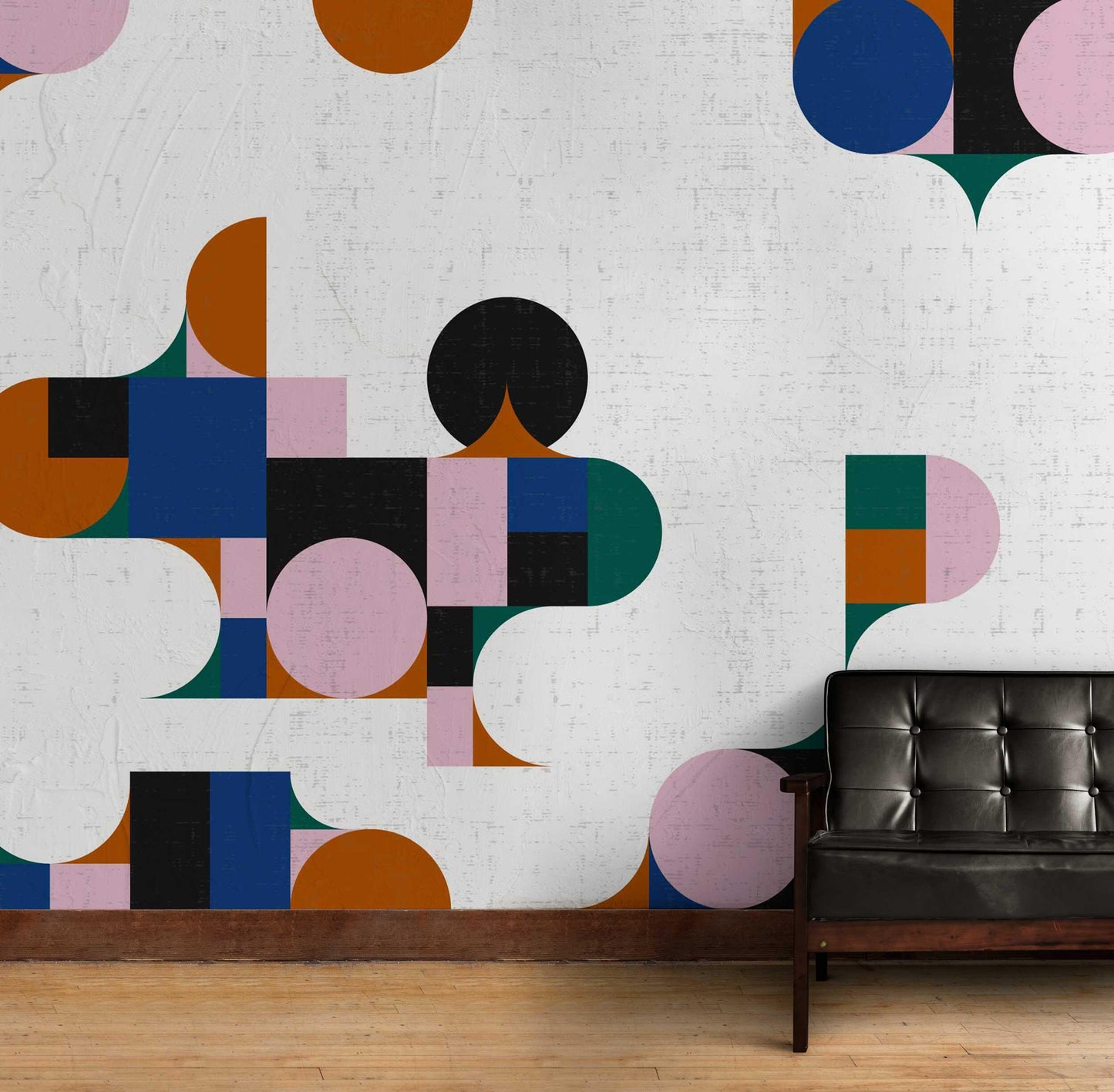 Abstract Colorful Geometric Patterns Wallpaper , Dynamic Shaped Wallpaper, Special Design Asymmetrical Patterned Bathroom Bedroom Wallpaper