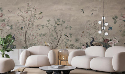 Birds & Nature Chinoiserie Floral Wallpaper