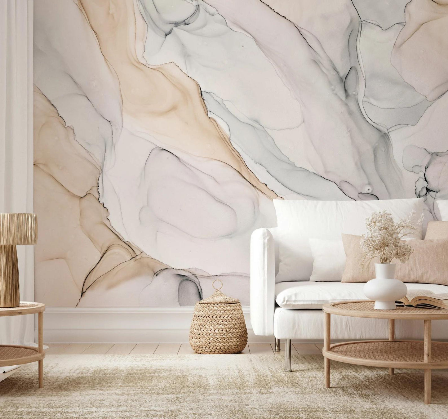 Colourful Ink Effect Marble Pattern Wallpaper, Peel and Stick Wallpaper, Stylish Room Design, Modern Wallpaper, Abstract Wall Poster