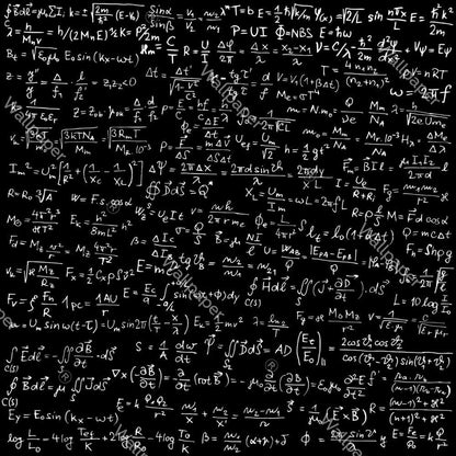 Math Formulas on Chalkboard Wallpaper, School Wallpaper, Tutorial Wallpaper, Black & White Wallpaper, Handwriting for Math Lovers Wallpaper