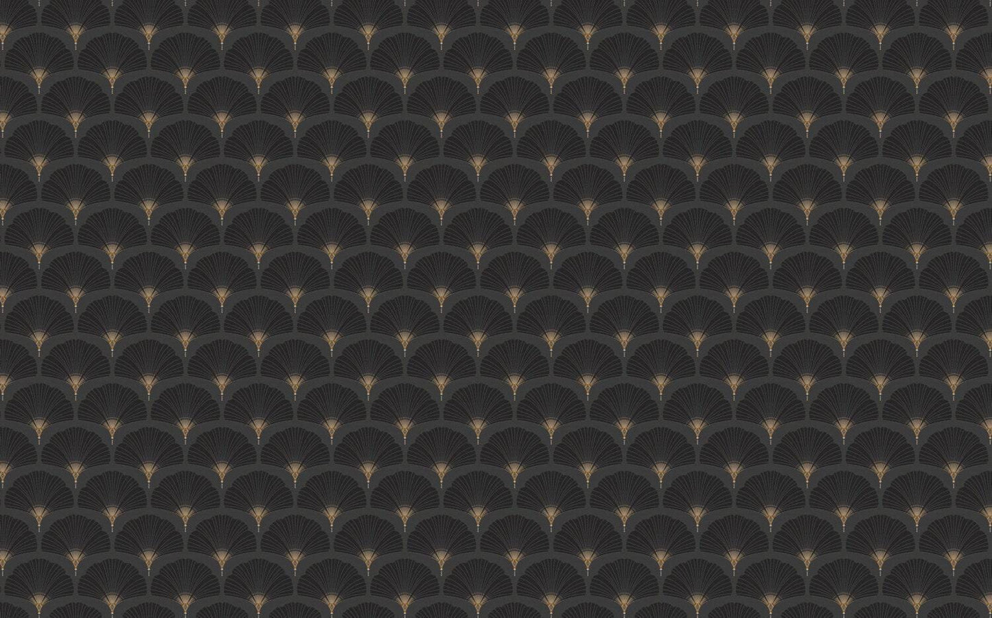 Black Fan Pattern Wallpaper, Abstract Wallpaper with Vintage Pattern, Boho Style Wallpaper, Design Wallpaper, Modern Pattern Wallpaper