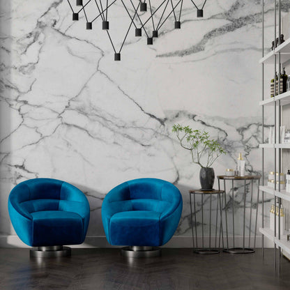 White Gray Carrara Marble Patterned Wallpaper, Design Abstract Peel and Stick Wallpaper, Modern Natural Looking Marble Wallpaper