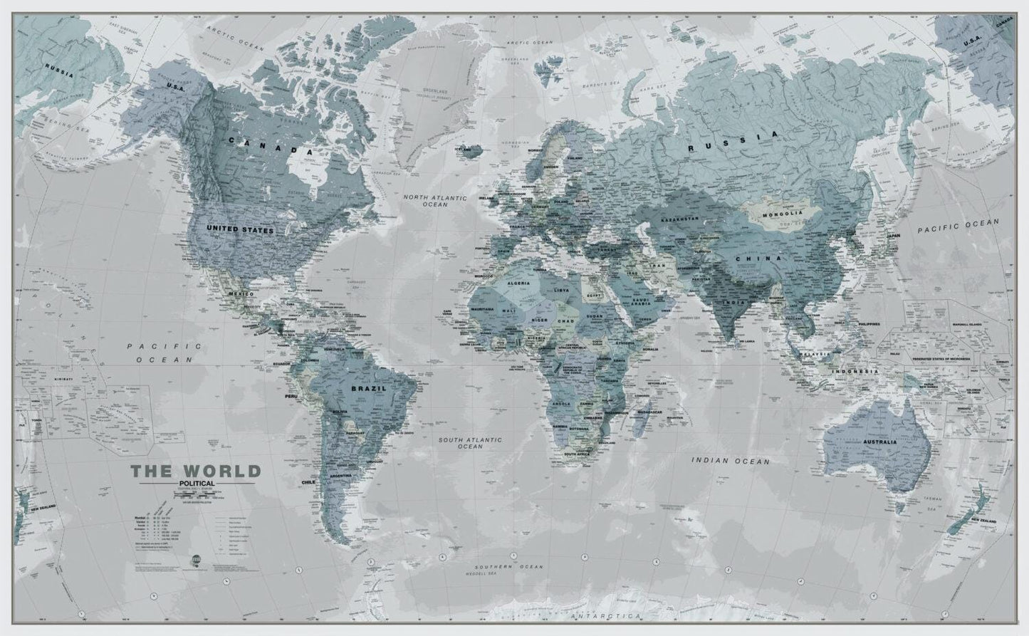 3D Wallpaper with Scaled World Map Pattern in Blue Tones, Bohemian Wallpaper, Peel and Stick Wallpaper, Drawwing Wallpaper