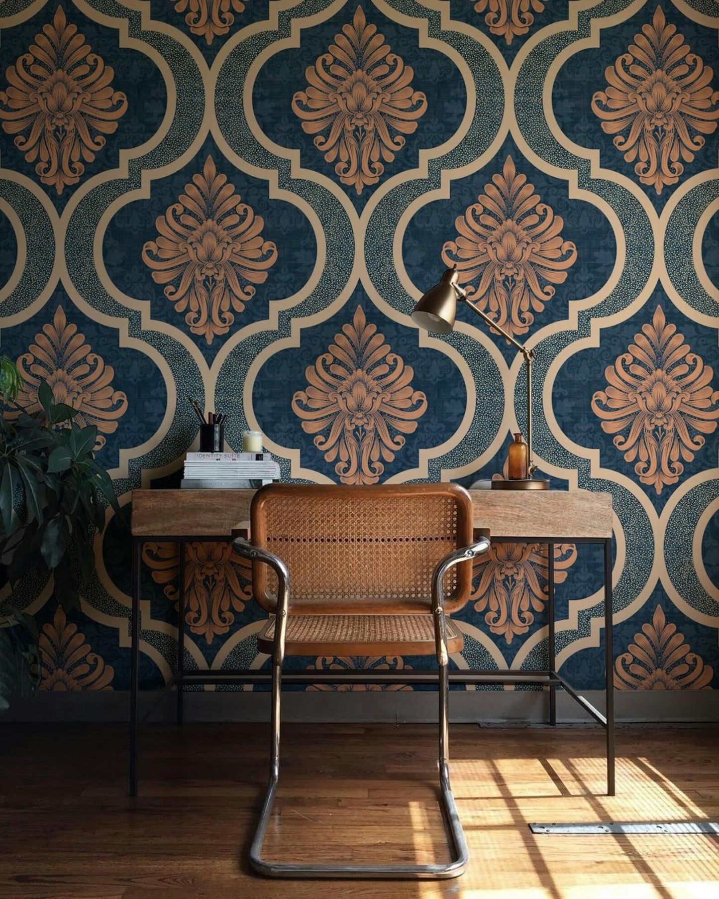 Large Geometric Motifs Wallpaper, Retro Pattern Wallpaper, Colourful Abstract Patterned Wallpaper, Boho Style Wallpaper, Bohemian Wallpaper