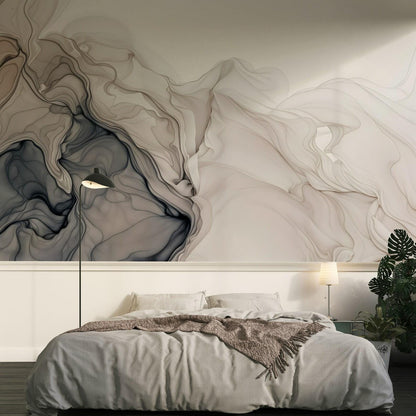 Dark Ink Effect Marble Pattern Wallpaper, Peel and Stick Wallpaper, Stylish Room Design, Modern Wallpaper, Abstract Wall Poster