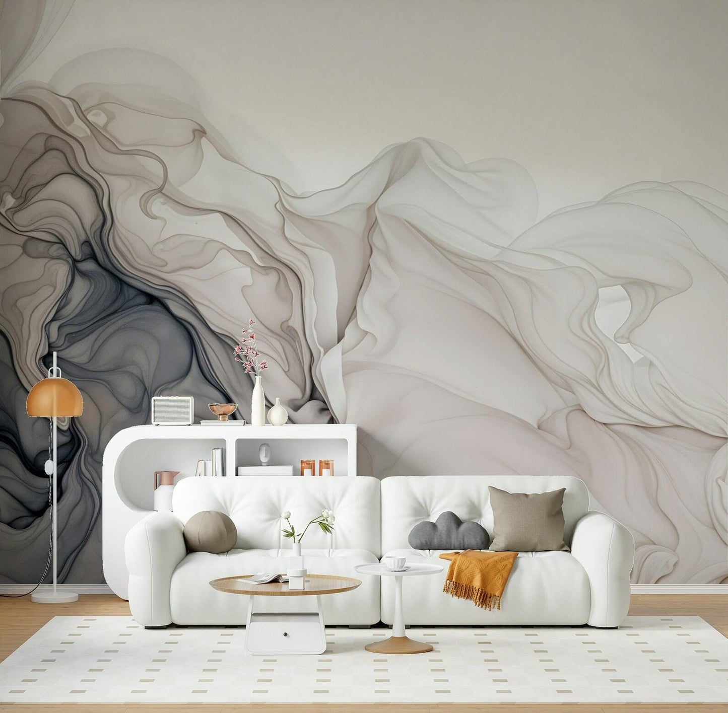 Dark Ink Effect Marble Pattern Wallpaper, Peel and Stick Wallpaper, Stylish Room Design, Modern Wallpaper, Abstract Wall Poster