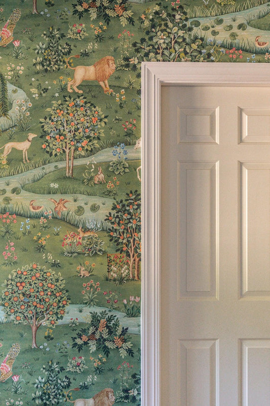 William Morris Willow & Owl Wallpaper, Vintage Nature Wallpaper, Romantic Wall Mural, Peel and Stick Wallpaper, Drawing Art Wallpaper