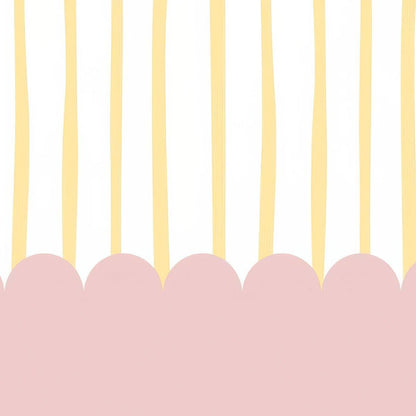 Ruffles and Stripes Pink Wallpaper, Watercolor Kid Mural, Watercolor brush Wallpaper Nursery, School  Wallpaper, Pink Baby Room Wallpaper