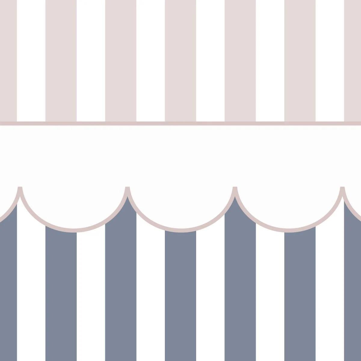 Ruffles and Stripes Pink and Blue Wallpaper, Watercolor Kid Mural, Watercolor brush Wallpaper Nursery, School Wallpaper, Baby Room Wallpaper