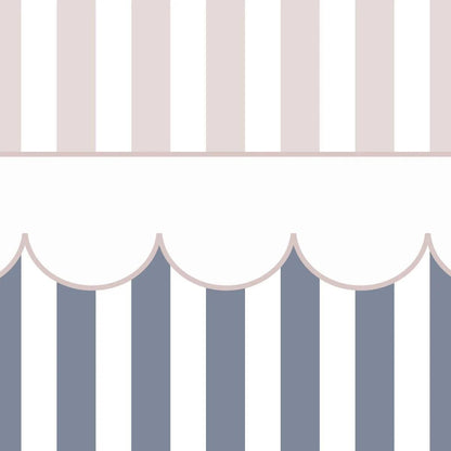 Ruffles and Stripes Pink and Blue Wallpaper, Watercolor Kid Mural, Watercolor brush Wallpaper Nursery, School Wallpaper, Baby Room Wallpaper