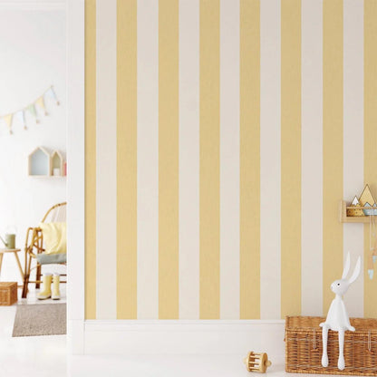 Yellow Lines Kids Room Wallpaper | Nursery & School Mural