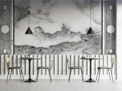 Marble Pattern Wallpaper Black and White, Design Peel and Stick Wallpaper, Modern Natural Looking Marble Wallpaper, Bathroom Wallpaper