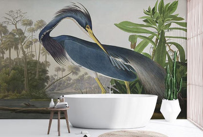 Louisiana Bird 3D Wallpaper, Special Design Wallpaper, Romantic Wall Mural, Peel and Stick Wallpaper, Drawing Wallpaper, Bohemian Wallpaper
