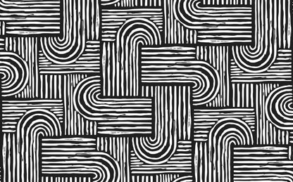 Black and White Lines Wallpaper, Peel & Stick Wallpaper, Stylish Room Design, Modern Wallpaper, Contemporary Wallpaper, Abstract Wall Poster