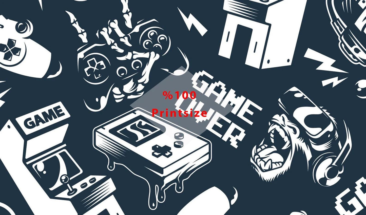 Game Player Wallpaper, Funny Young Wallpaper, Illustration Wallpaper, Abstract Wallpaper, Video Game Themed Wall Poster, Game Room Wallpaper