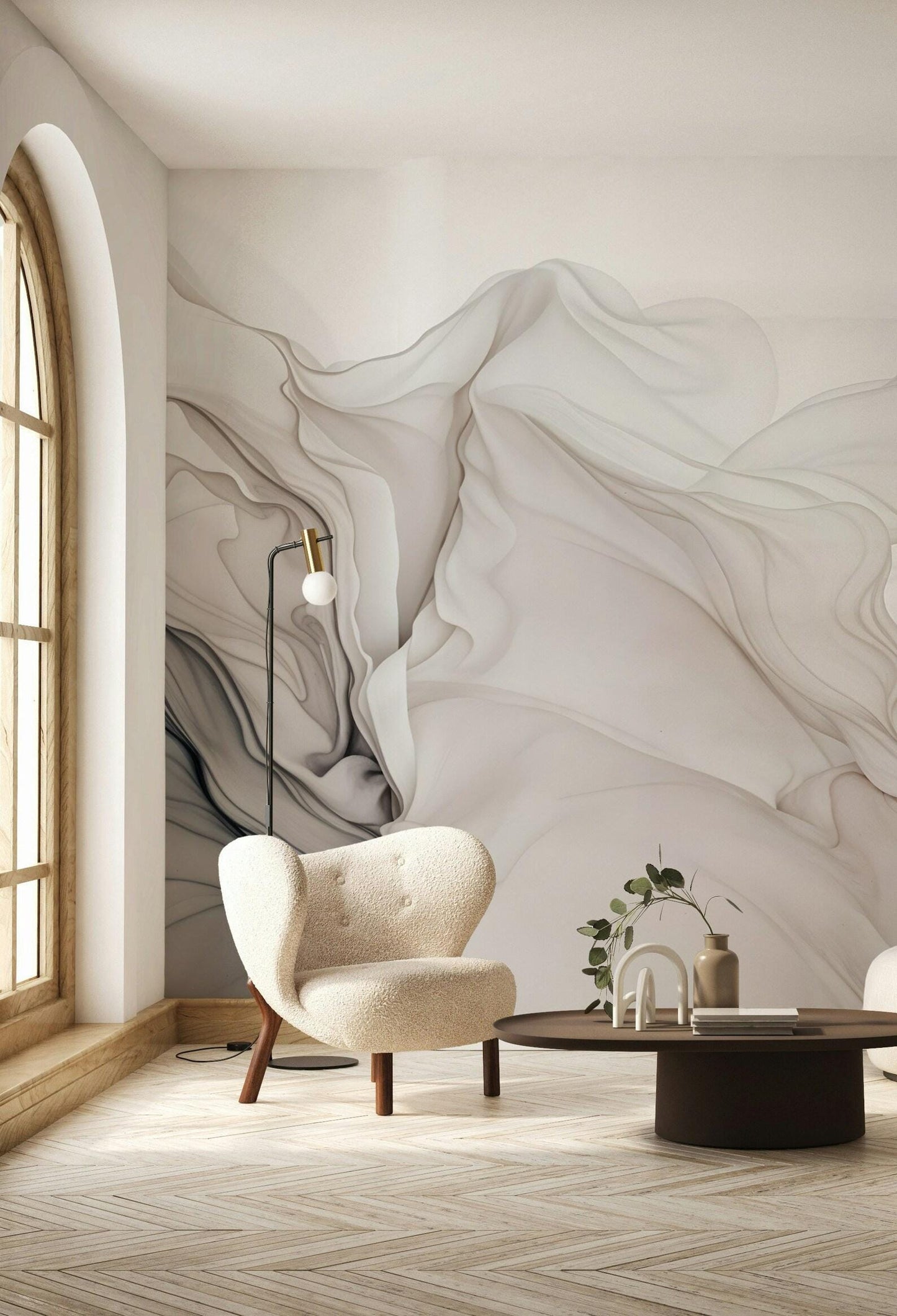 Dark Ink Effect Marble Pattern Wallpaper, Peel and Stick Wallpaper, Stylish Room Design, Modern Wallpaper, Abstract Wall Poster