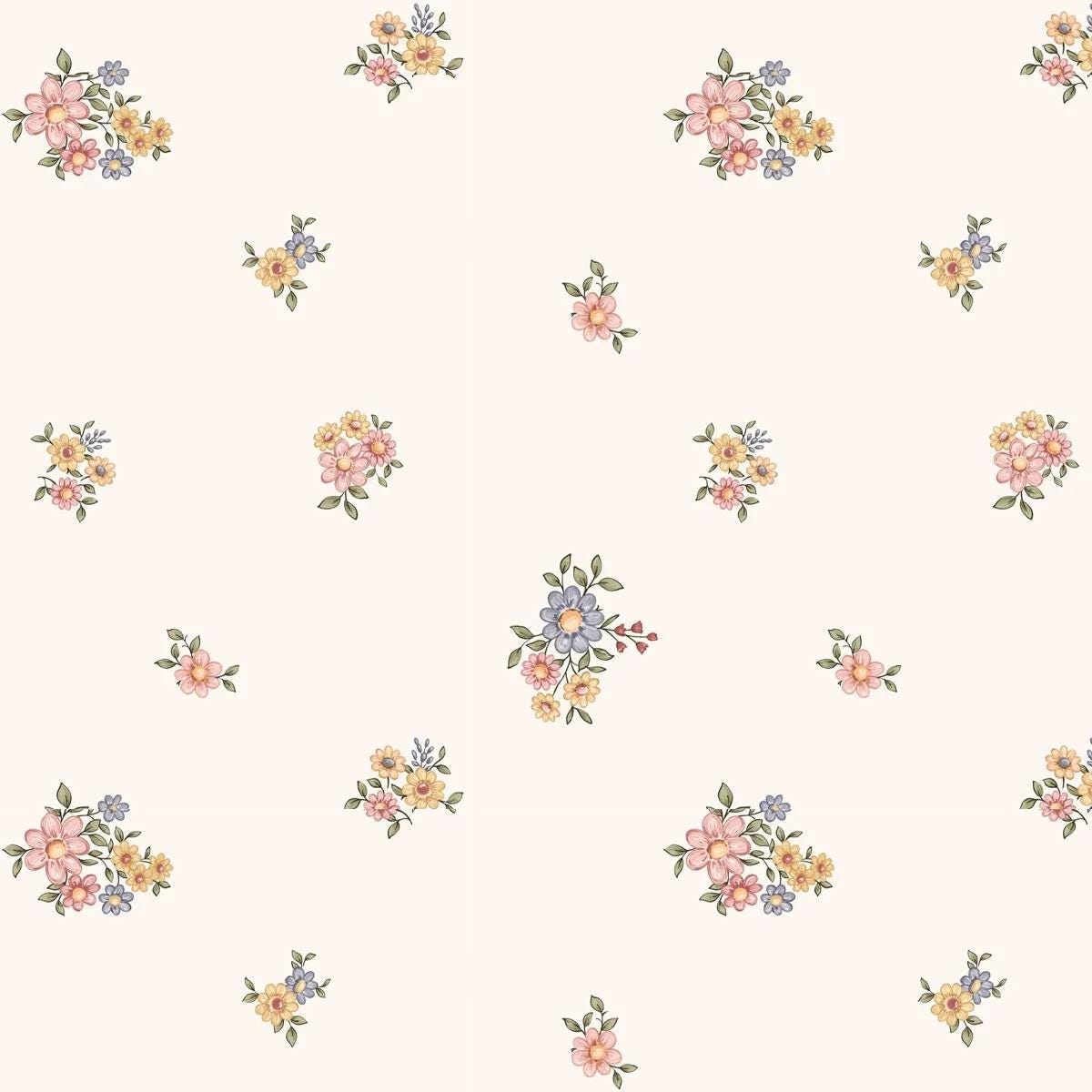 Little Flowers Baby Girl Wallpaper, Flower Garden Baby Girl Wallpaper, Watercolor Floral Wallpaper Nursery, Vintage Baby Room Wallpaper