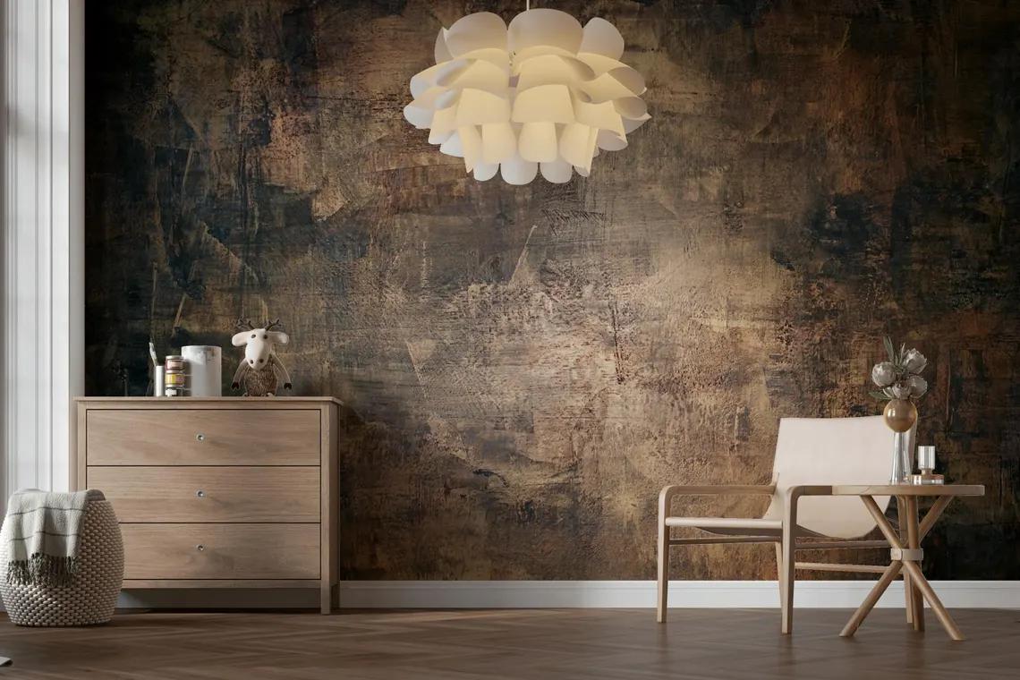 Dark Brush Stroke Effect Wallpaper, Abstract Wall Mural, Dark Vintage Wallpaper, Modern Mural, Peel and Stick Wallpaper, Cool Wall Design