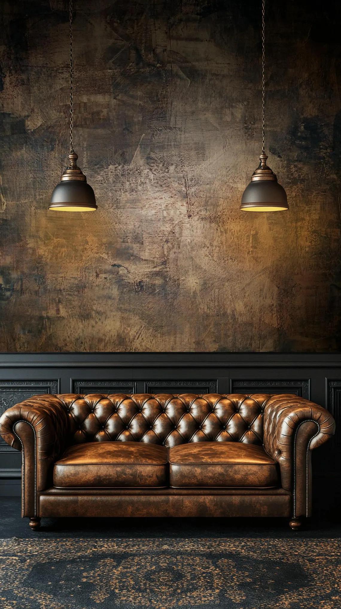 Dark Brush Stroke Effect Wallpaper, Abstract Wall Mural, Dark Vintage Wallpaper, Modern Mural, Peel and Stick Wallpaper, Cool Wall Design