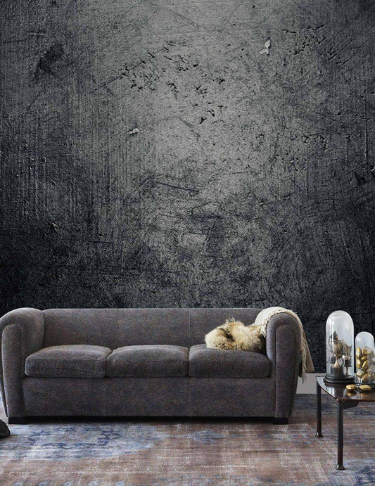 Dark Gray Textured Look Wall Poster, Black Plaster Concrete Wall Look Mural, Modern Peel & Stick Wallpaper, Italian Paint Effect Wallpaper