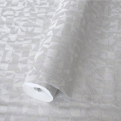Luxurious Texture Light Gray Embossed Wallpaper with Abstract Geometric Pattern, Elegant Secret Shine Wallpaper, Elegant Modern Wallpaper